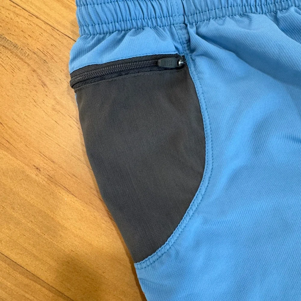 Nike ACG Dri-FIT Shorts Mens XL Blue Mesh‎ Zip Pocket Athletic Hiking 9104